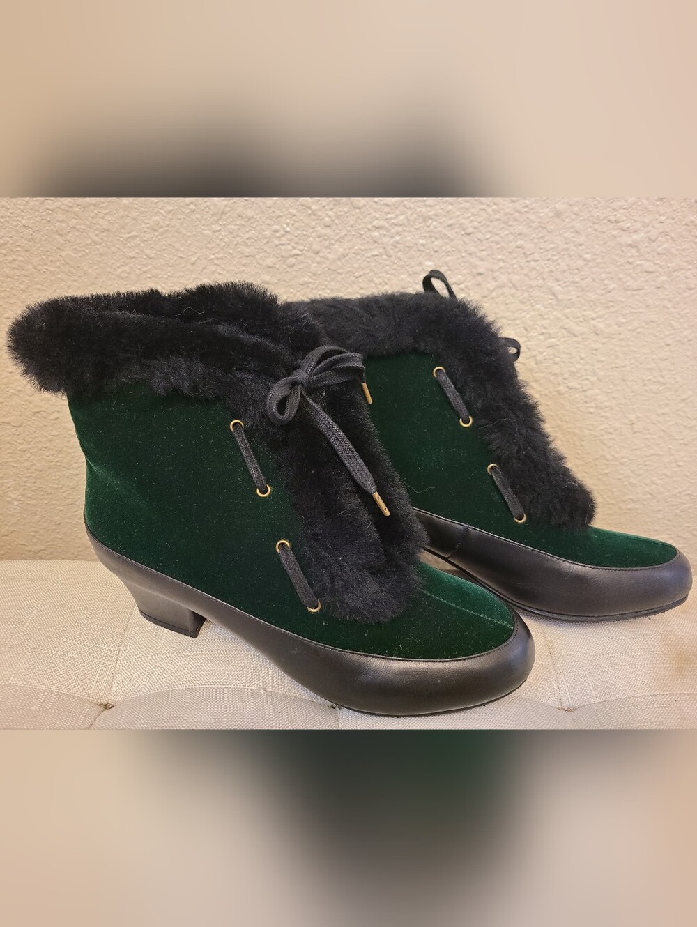 American Duchess Alpen Retro Winter Snow Boots Shoes Size 9 Green - Picture 2 of 5